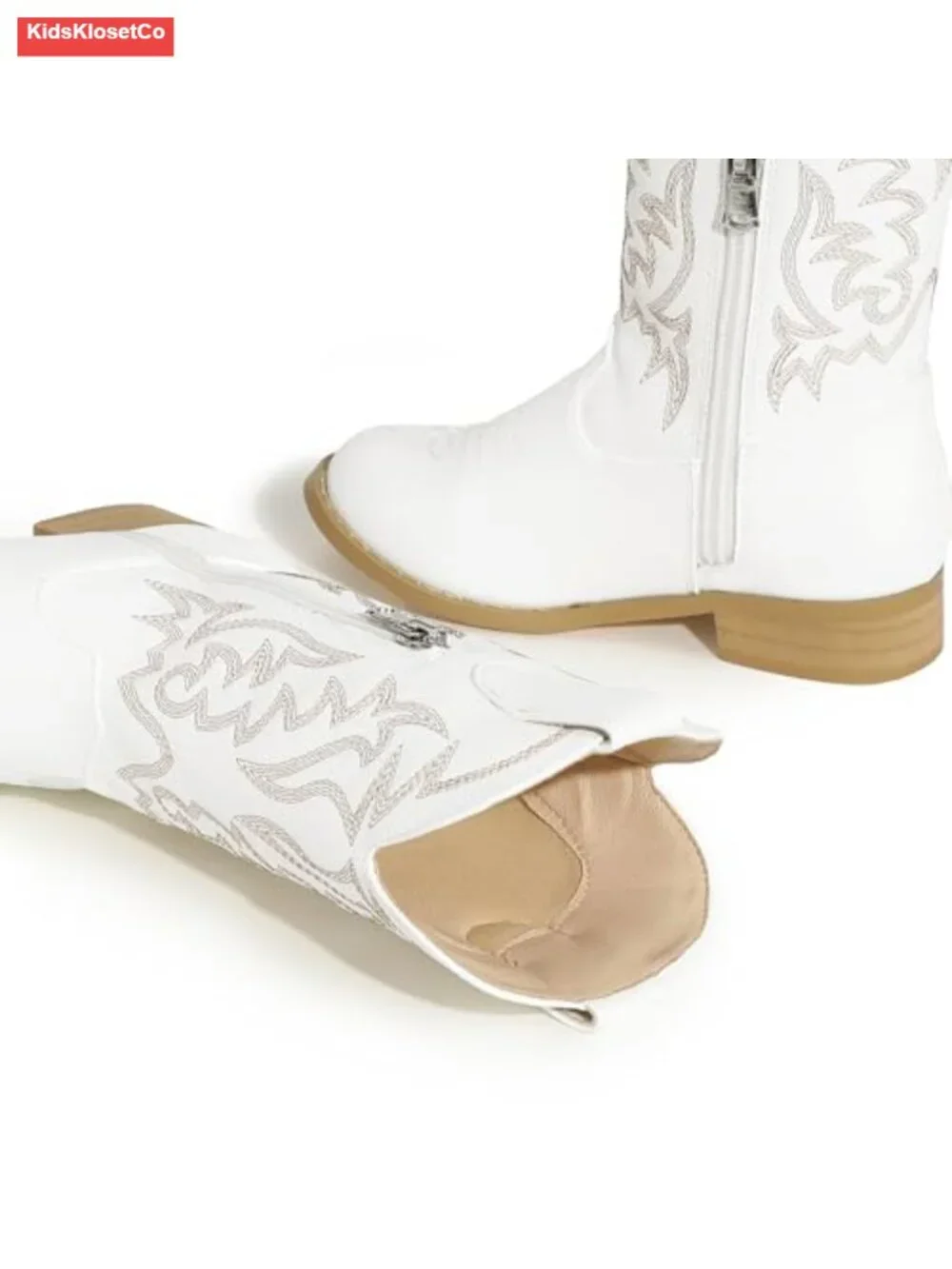 Girls Cowgirl Boots Toddler Western Riding Boots Round Toe Mid Calf Zipper